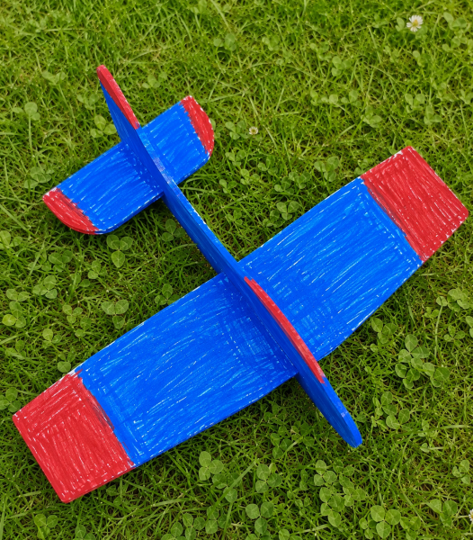 Bastelset Flugzeug aus Holz 4er Set
