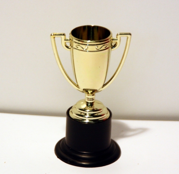 Goldene Trophäen 21cm Metall Pokale Preis Gewinner Sieger Sport Kindergeburtstag 